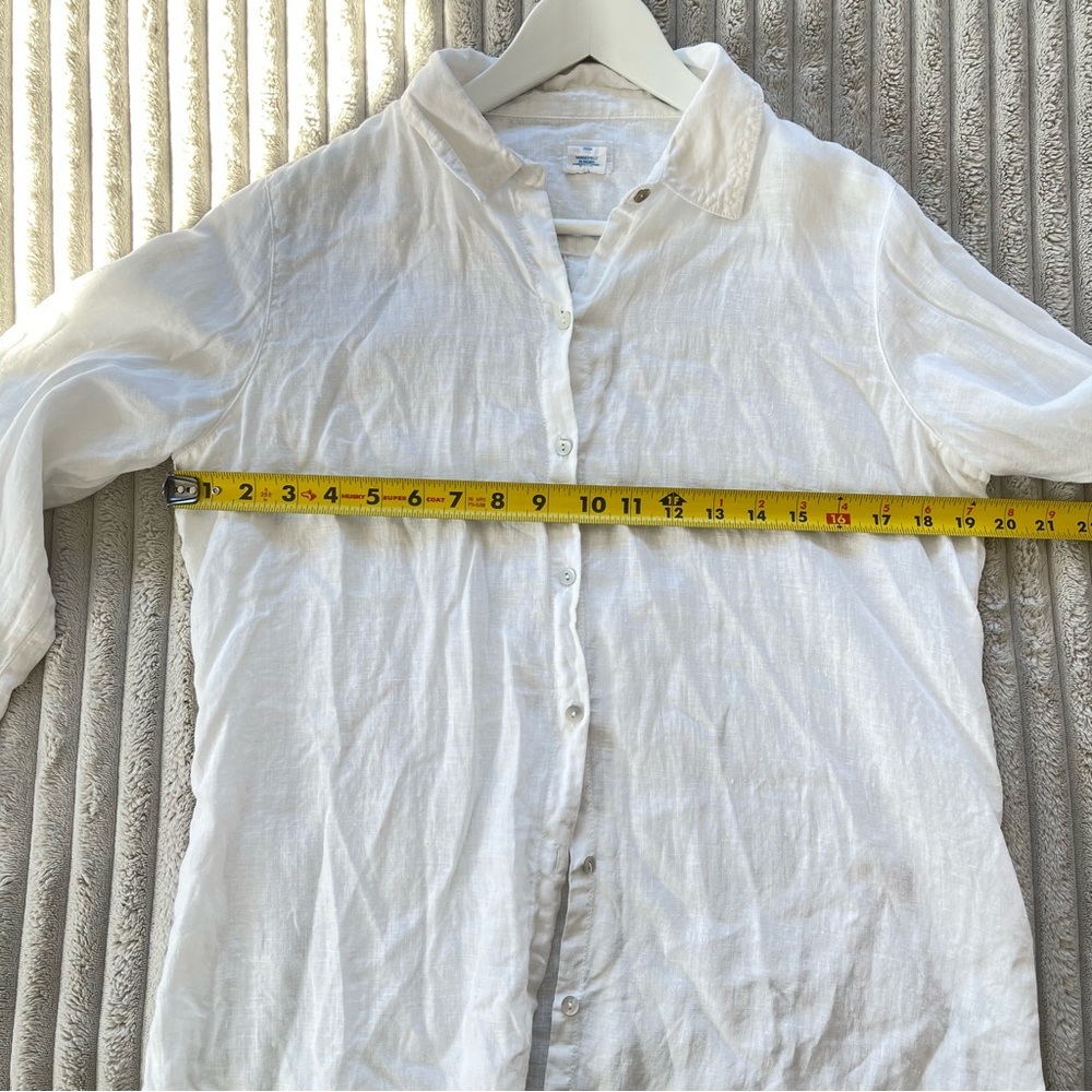 100% linen button down white shirt by SIGRID OLSEN in size M. - Picture 7 of 8